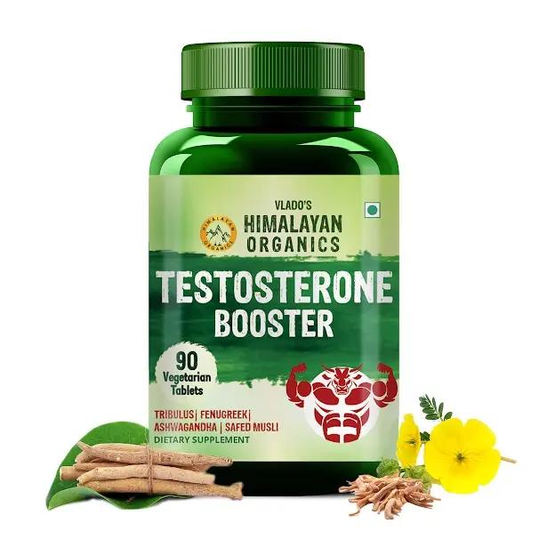 Vlado's Himalayan Organics Testosterone Booster | Supports Muscle & Energy Boost | With Vitamin D3, Magnesium, Zinc, Tribulus, Ashwagandha & Safed Musli | 90 Veg Tabs