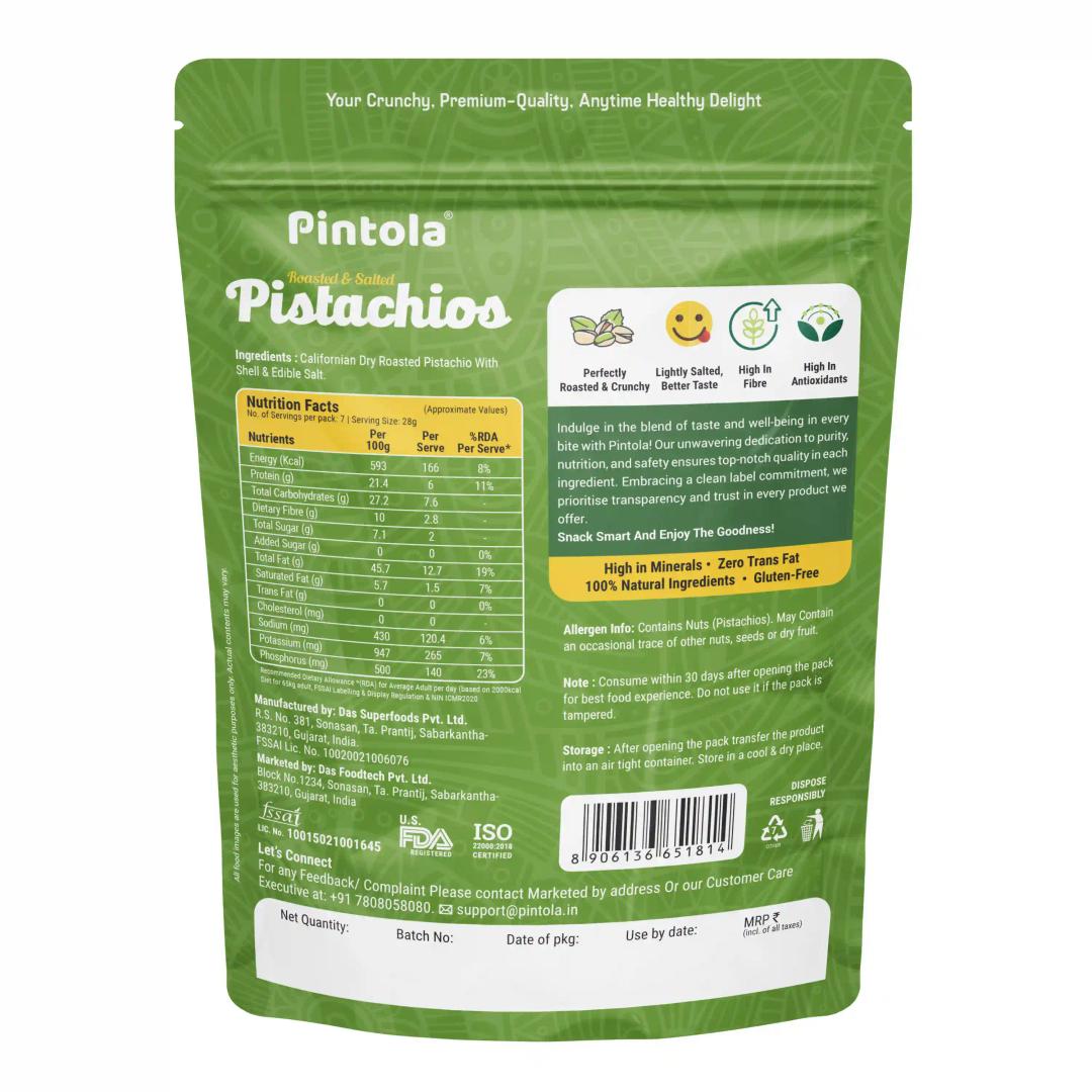 Pintola Roasted & Salted Pistachios In Shell 200g