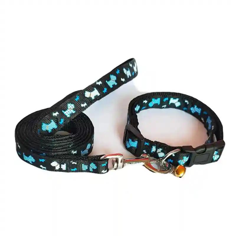 PSK PET MART Nylon Animal Print  Print 10  Mm Collar Set For Puppies And Cats - Multicolor