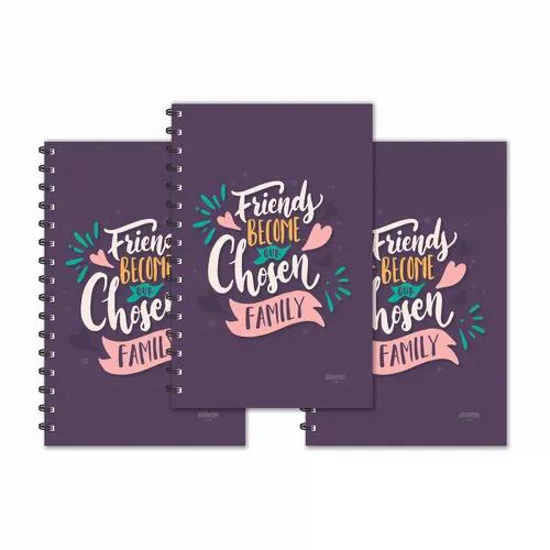 Friends Become Our Chosen Family Design Ruled Diaries - Pack Of 3