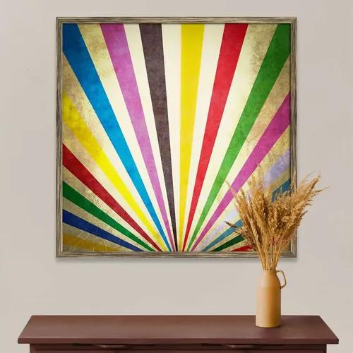 ArtzFolio Multi Color Grunge Sunbeams | Premium Canvas Painting for Bedroom & Living Room