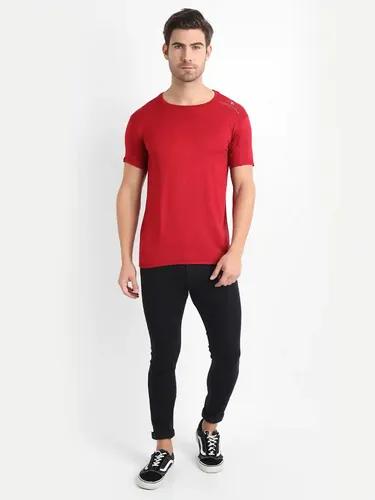 Bamboo Fabric Men's Round Neck T-Shirt Maroon