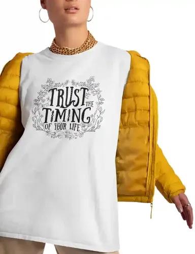 Trust the timing of your life - Unisex Oversized T-shirt - White