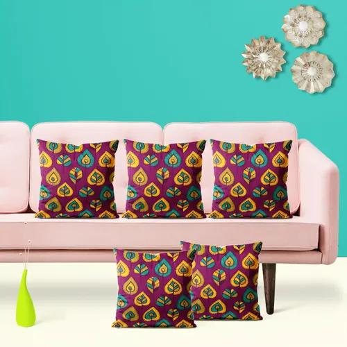 ArtzFolio Stylized Leaves D1 | Decorative Cushion Cover for Bedroom & Living Room