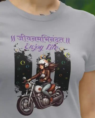 Enjoy Life T-shirt for Women / Silver Grey