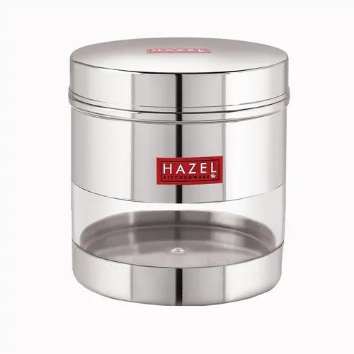 HAZEL Stainless Steel Transparent Wide Mouth See Through Container