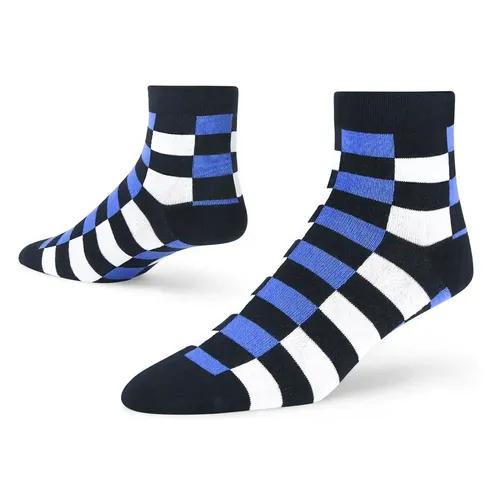 DYNAMOCKS Men's and Women's Combed Cotton Ankle Length Socks (Pack of 1) (Multicolour, Free Size)_Sublime_4.0_Blue