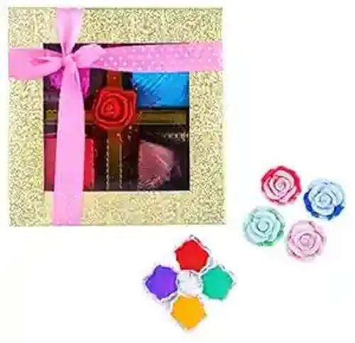 Mantouss Cute Diwali Chocolate Hamper+ 2 Floating Diya and Rangoli Colours