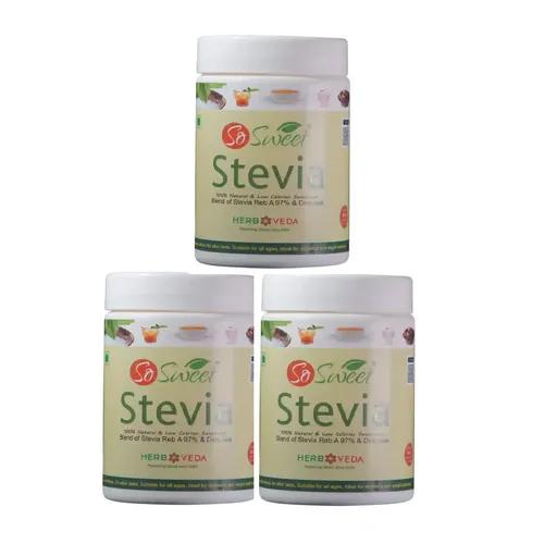 So Sweet Stevia Sugar Free100% Natural Sweetener 150gm | Low Calorie from Stevia | Taste Like Sugar & Safe for Diabetics-Pack of 3