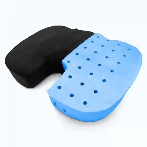 Sleepsia Orthopedic Gel Ventilated U Shaped Coccyx Tailbone & Hip Pain Relief- Cooling Gel High Density For Pain Relief, Seat Cushion, Pain Relief Cushion- Car Seat, Office Chair