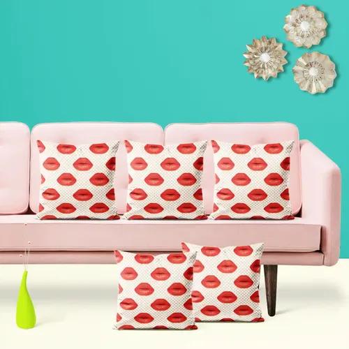 ArtzFolio Red Lips | Decorative Cushion Cover for Bedroom & Living Room