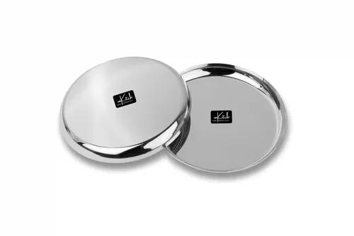 InKitch Stainless Steel Apple Shape Heavy Gauge Dinner Plates with Mirror Finish/Steel Plates/Stylish Dinnerware/Durable Kitchenware