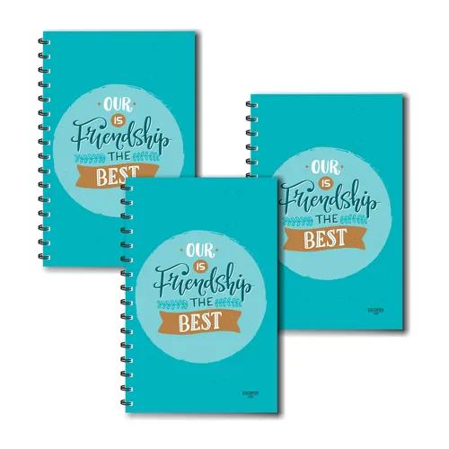 Our Friendship Is The Best Friendship Design Ruled Diaries - Pack Of 3