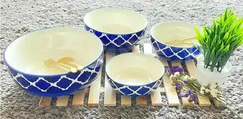 Bleu Bowl Set - Blue & White