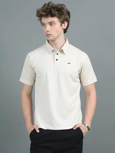 Beige Ripple Polo T-Shirt