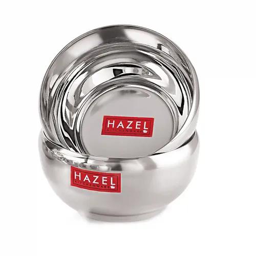 HAZEL Serving Bowl Set of 2 | Stainless Steel Bowl for Dessert, Cereal, Smoothie | Steel Katori