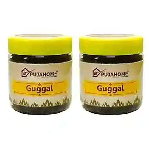 Pujahome Commiphora Guggal for Puja Dhoop Dhuni or Hawan (80 gram Box x 2)