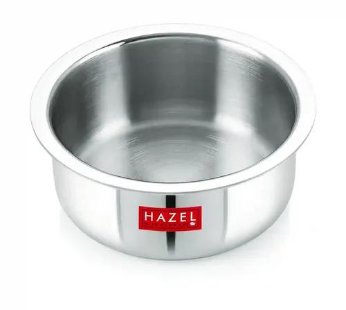 HAZEL Triply Stainless Steel Cookware| Stainless Steel Patila Utensils Set for Kitchen | Induction Bottom Triply Tope| Stainless Steel Container for Kitchen