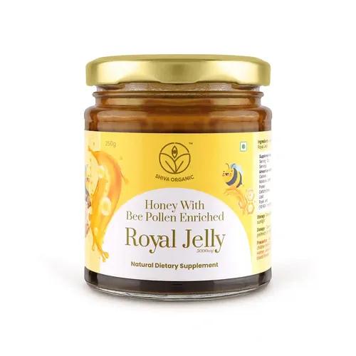 Shiva Organic Honey With Bee pollen Enriched Royal Jelly 5000mg Natural Dietary Supplement