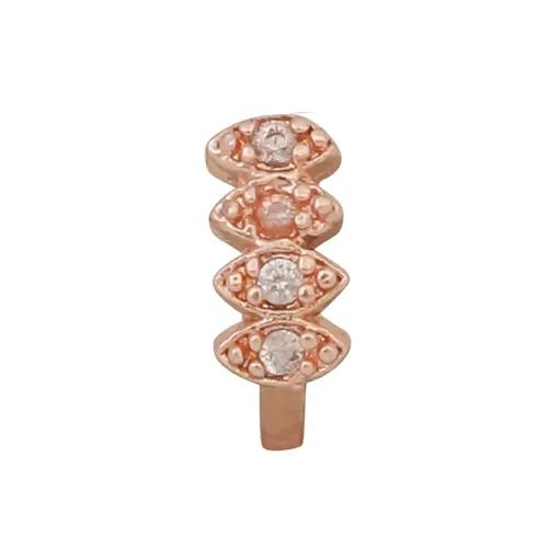 AD CZ Diamond Pressing Rose Gold Nose Pin (1 CM)