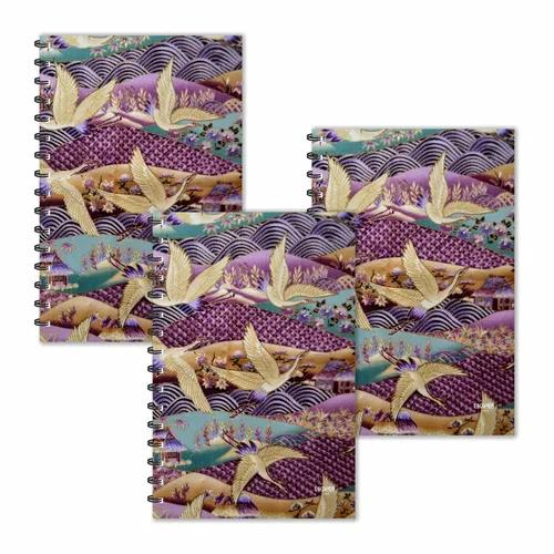 Flying Golden Birds Designer Ruled Diaries - Pack Of 3