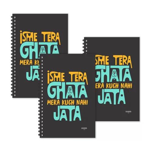 Isme Tera Ghata Mera Kuch Nahi Jata Hindi Quotes Ruled Diaries - Pack Of 3