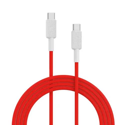 Portronics Konnect Link C Square 100W Type C to Type C Fast Charging PD Cable with 480Mbps Data Sync for Laptop, Smartphones, iPhone 15 series, MacBook and Other Type C devices,1M Length(Red)