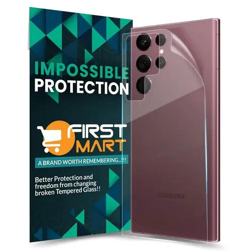 FIRST MART Screen Protector for Samsung Galaxy S22 Ultra 5G - Back Nano Fiber Unbreakable Membrane Case Friendly Full Edge to Edge Screen Coverage & Installation Kit (Crystal Clear)