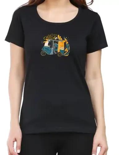 Autorickshaw - Women's regular fit Black t-shirt