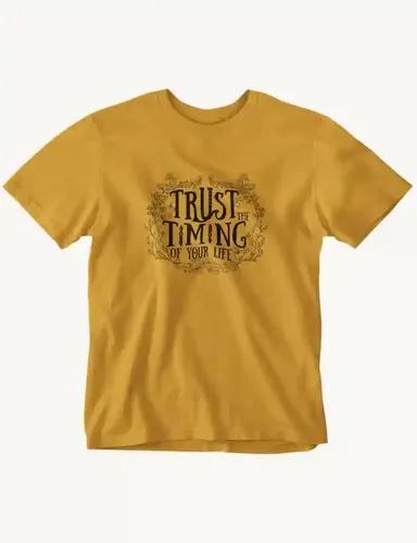 Trust the timing of your life - Unisex Oversized T-shirt - Mustard Yellow