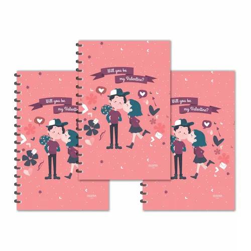 Will You Be My Valentine Design Ruled Diaries - Pack Of 3