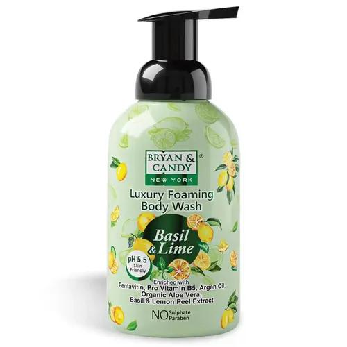 Bryan & Candy Luxury Foaming Body Wash with Pentavitin,Pro Vit B5,Argan Oil,Aloe Vera, Skin Friendly pH 5.5, All Skin Types, 400 Ml