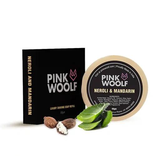 PINK WOOLF Shaving Soap REFILL, Contains Butter to Cool and Moisturize your Skin, Smells Great