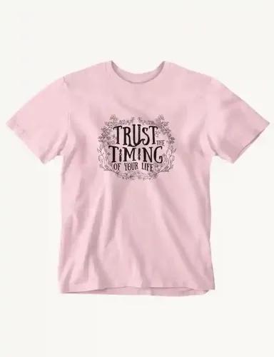 Trust the timing of your life  Unisex Oversized T-shirt - Light Baby Pink