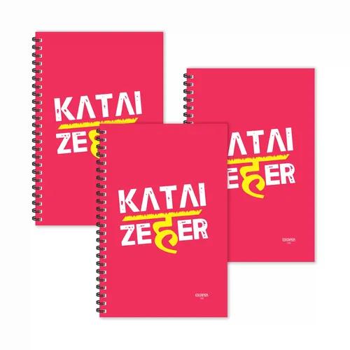 Katai Zeher Hindi Quotes Ruled Diaries - Pack Of 3