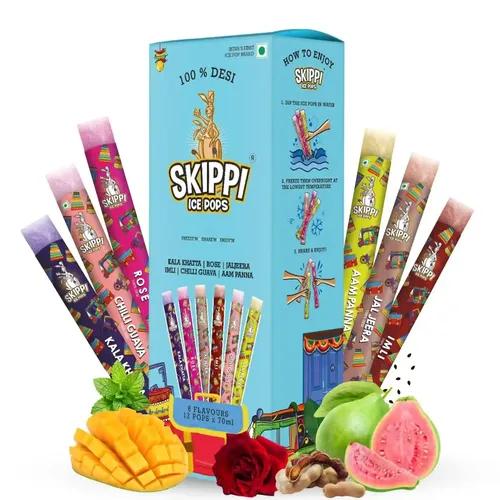 SKIPPI ICE POPS All Desi Flavor Ice Pops Box Indian flavors, 70ml each