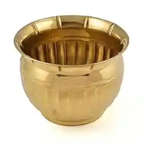 ALODIE- Brass Flower Tub- Flower Planter Tub for Home- Decorative Flower Brass Tub