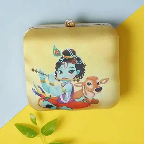 Krishna Print Designer Clutch For Women