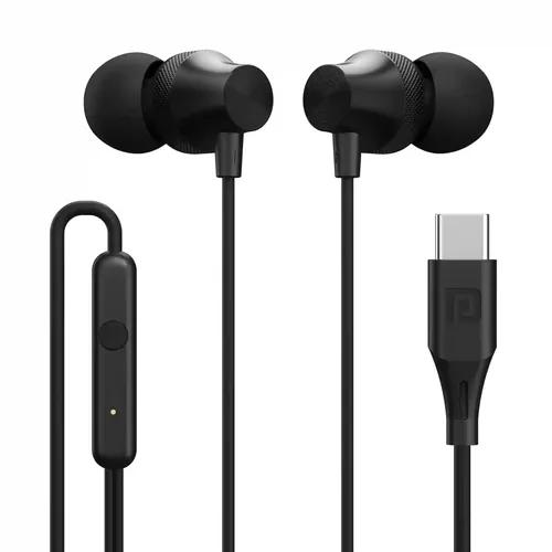 Portronics Conch Beat C in Ear Wired Earphones with Mic, Type C Audio Jack, 10mm Driver, 1.2m TPE Anti Tangle Wire, in line Mic Controls, Powerful Audio, Metal Alloy Body, Wide Compatibility