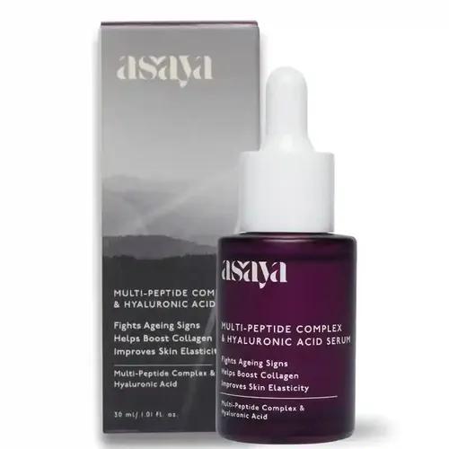 Asaya Multi Peptide Face Serum with Hyaluronic Acid | Collagen Boosting, Hydrating Overnight Repair Serum | Smoothes Wrinkles, Firms Skin | 5% Tripeptide Complex | For Women & Men | 30 ml