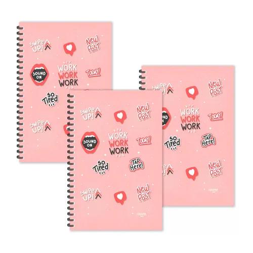 Work Work Work Doodle Ruled Diaries - Pack Of 3