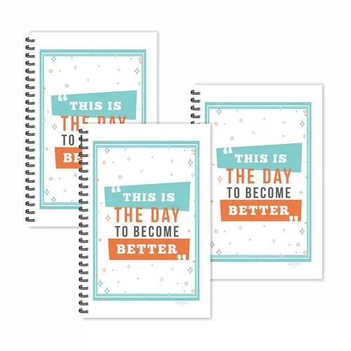 This Is The Day To Become Better Motivational Ruled Diaries - Pack Of 3