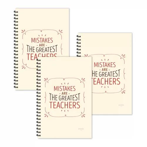 Mistakes Are The Greatest Teachers Motivational Quotes Ruled Diaries - Pack Of 3