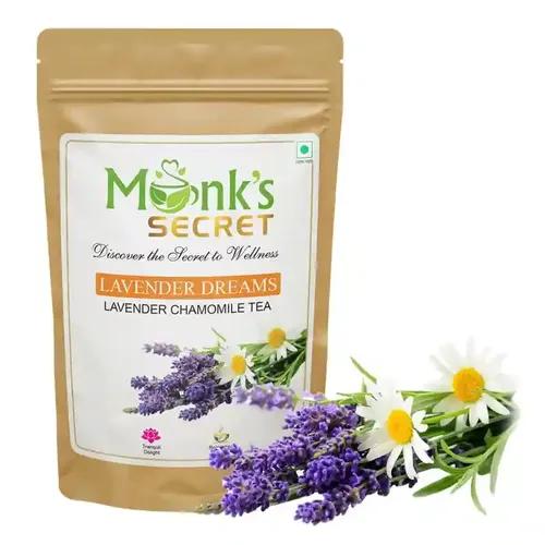 MONK'S SECRET Lavender Dreams Herbal Tea |Caffeine Free Tea