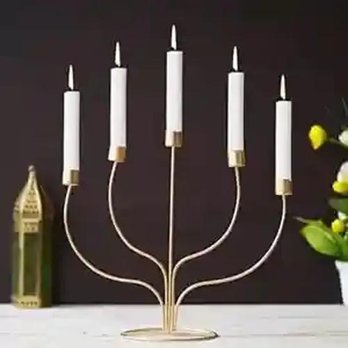 WEBELKART Premium Candle Stick Holder |Candle Holder for Home/Office/Diwali Decoration (13.5" Inches Gold) - Decorative Items for Home Decor