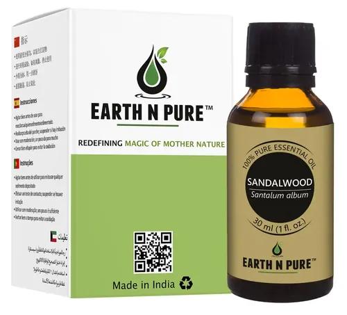 Earth N Pure Sandalwood (Chandan Oil) Essential Oil with Glass Dropper