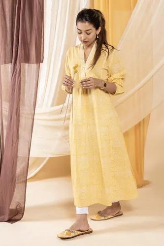 Yellow Bandhani Rashidi Kurta