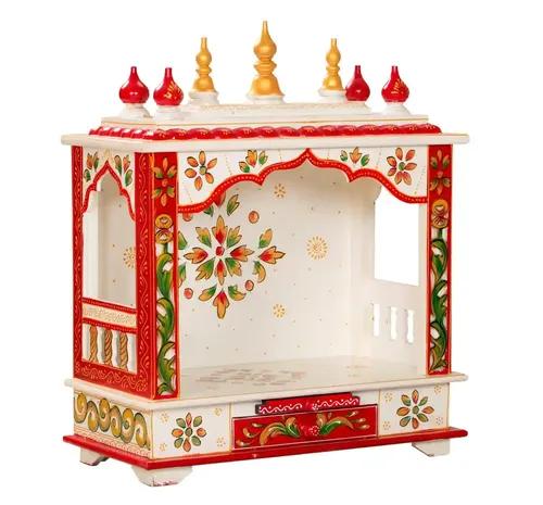 Kamdhenu art and Craft Wooden Temple/Home Temple/Pooja Bl Full, 22 Inch