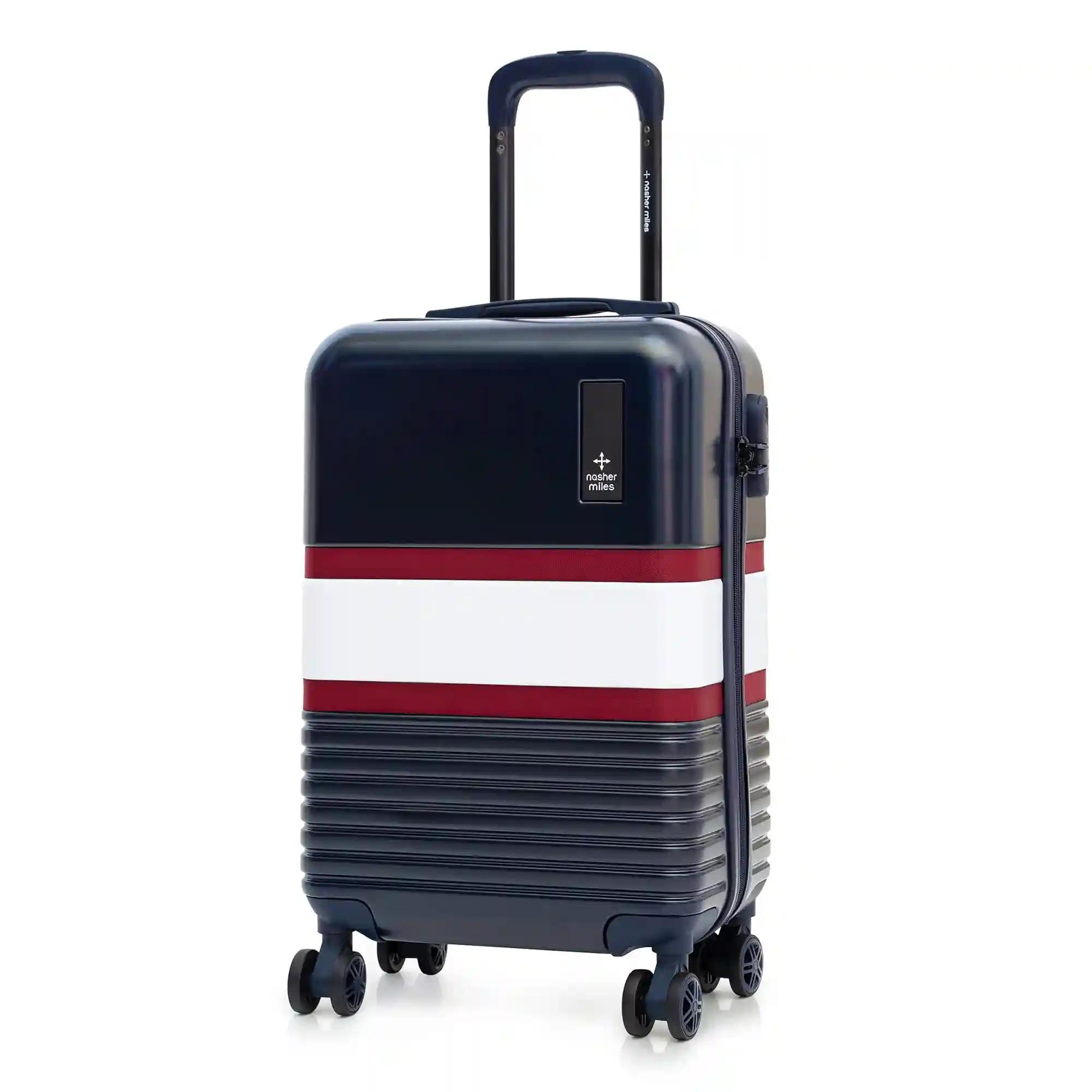 Nasher Miles Mexico Hard-Sided Polycarbonate Check-in Luggage Navy Blue and White 28 inch |75cm Trolley Bag Suitcase