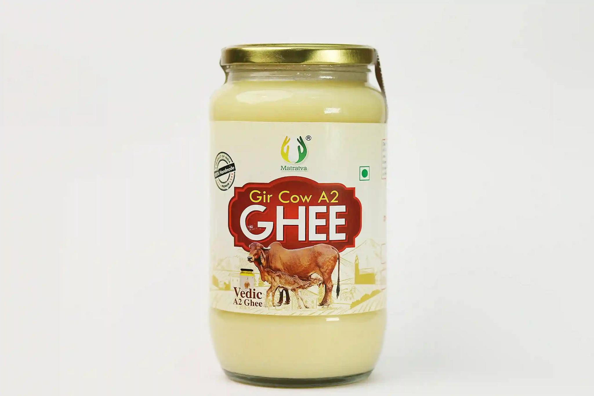 MATRATVA Desi Gir Cow A2 gramshee 1 lit | Traditional Vedic Bilona Method | Desi, Pure, Natural & Hand Churned Desi Cow Ghee | A2 gramshee | Organic Grass Fed Desi Cow Ghee | Natural Immunity Booster